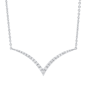 Collier aus 750 Gold Weißgold 26 Brillanten 0,14ct TW-SI L:40,6cm