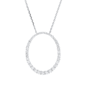 Collier aus 750 Gold Weißgold 34 Diamanten 2,34ct TW-SI L:43,2cm