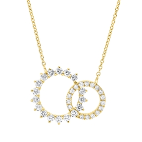 Collier Kreis aus 750 Gold Gelbgold 34 Diamanten 0,49ct TW-SI