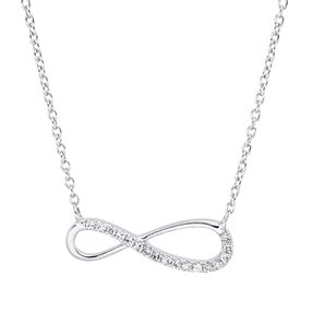Collier Infinity aus 750 Gold Weißgold 17 Diamanten 0,05ct TW-SI L:45cm