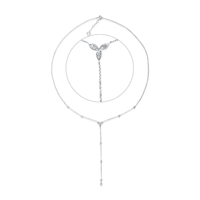 Collier aus 750 Gold Weißgold 16 Brillanten 0,29ct TW-SI L:48,3cm