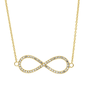 Collier Infinity aus 750 Gold Gelbgold 49 Diamanten 0,2ct TW-SI L:45cm