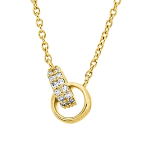 Collier aus 750 Gold Gelbgold 26 Diamanten 0,08ct TW-SI L:45cm