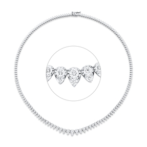 Collier aus 750 Gold Weißgold 122 Brillanten 2,97ct TW-SI L:42cm