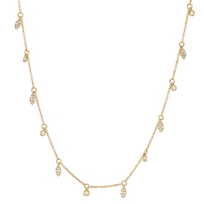 Collier aus 750 Gold Gelbgold 62 Diamanten 0,27ct TW-SI L:40,6cm