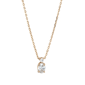 Collier aus 750 Gold Rotgold 2 Diamanten 0,34ct TW-SI L:45cm