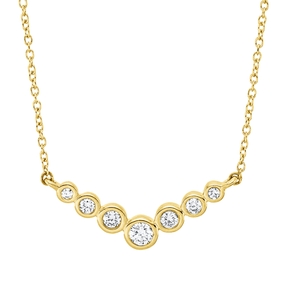 Collier aus 750 Gold Gelbgold 7 Diamanten 0,19ct TW-SI L:42cm
