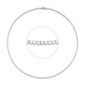 Collier aus 750 Gold Weißgold 190 Brillanten 8,5ct TW-SI L:45cm