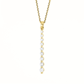 Collier aus 750 Gold Gelbgold 9 Diamanten 0,24ct TW-SI L:45cm