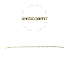 Armband aus 750 Gold Gelbgold 76 Brillanten 2,98ct TW-SI L:17,5cm