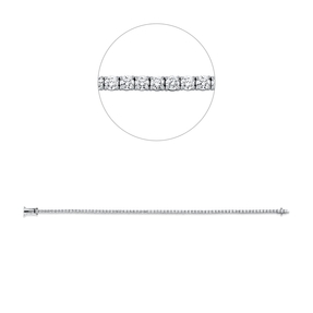 Armband aus 750 Gold Weißgold 74 Brillanten 3,03ct TW-SI B:2,2mm L:18cm 4er-Krappe