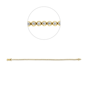 Armband aus 750 Gold Gelbgold 60 Brillanten 2,05ct TW-SI B:2,8mm L:18cm