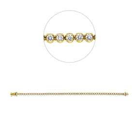 Armband aus 750 Gold Gelbgold 52 Brillanten 3,15ct TW-SI B:3,4mm L:18cm