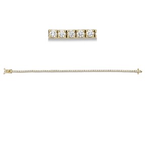 Armband aus 750 Gold Gelbgold 70 Brillanten 2,08ct TW-SI L:18cm 4er-Krappe