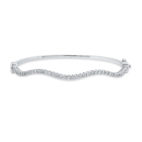 Armreif aus 750 Gold Weißgold 40 Brillanten 1,2ct F-SI/PI 53x58mm