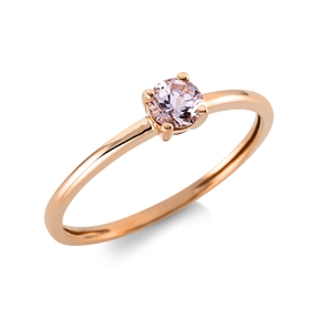 Ring aus 750 Gold Rotgold Morganit 0,25ct rosa B:4mm 4er-Krappe