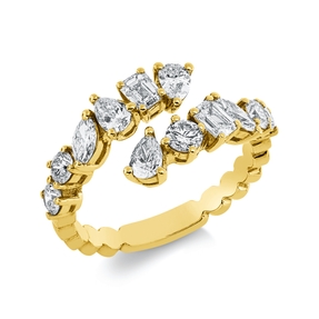 Ring aus 750 Gold Gelbgold 12 Diamanten 1,37ct F-SI B:10mm