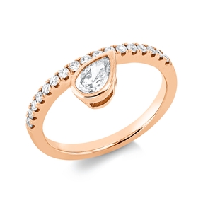 Ring aus 585 Gold Rotgold 18 Diamanten 0,65ct B:7,4mm