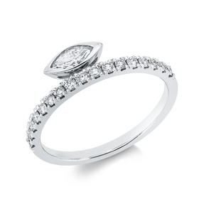 Ring aus 585 Gold Weißgold 18 Diamanten 0,45ct TW-SI B:5,3mm