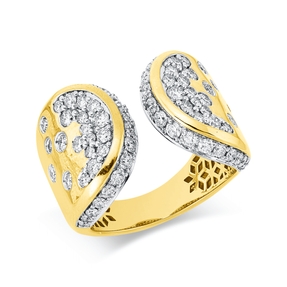 Ring aus 585 Gold gelb/weiß 78 Diamanten 1,5ct B:15,7mm