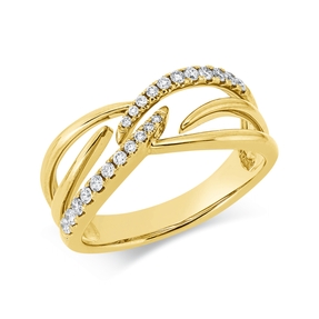 Ring aus 585 Gold Gelbgold 22 Brillanten 0,21ct W-SI/PI B:8,1mm