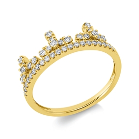 Ring aus 585 Gold Gelbgold 42 Brillanten 0,32ct W-SI/PI H:6,4mm