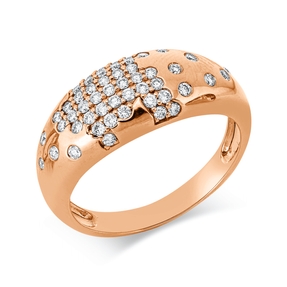 Ring aus 750 Gold Rotgold 53 Brillanten 0,39ct F-VSI B:8,8mm