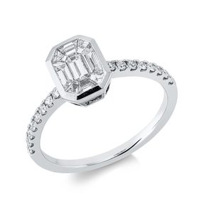 Ring aus 750 Gold Weißgold 25 Diamanten 0,53ct B:8,4mm