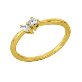 Ring aus 750 Gold Gelbgold 2 Diamanten 0,15ct TW-SI B:4,5mm