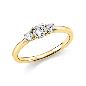 Ring aus 750 Gelbgold 2 Brillanten 0,17ct TW-SI 1 Brillant 0,3ct TW-SI B:4,1mm