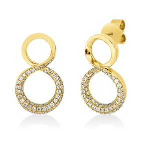 Ohrstecker aus 750 Gold Gelbgold 140 Brillanten 0,57ct TW-SI 19,8x21,1mm