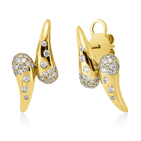 Ohrstecker aus 750 Gold Gelbgold 72 Diamanten 0,62ct F-VSI 23,2x10,4mm