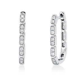 Creolen aus 750 Gold Weißgold 20 Brillanten 0,2ct TW-SI 18,1x1,5mm