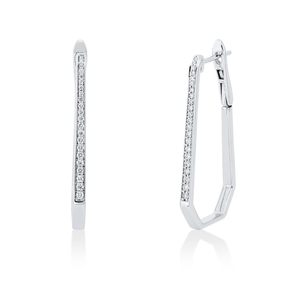 Creolen aus 750 Gold Weißgold 44 Brillanten 0,24ct F-VSI 30x1,5mm