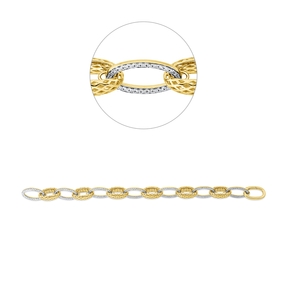 Armband aus 585 Gold gelb/weiß 196 Brillanten 1,32ct TW-SI B:10mm L:17,8cm