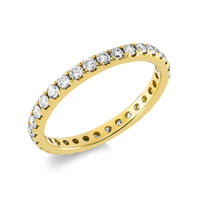 Memoire Ring aus 750 Gold Gelbgold 32 Brillanten 0,72ct W-SI B:2,3mm