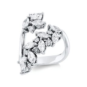 Ring aus 750 Gold Weißgold 20 Diamanten 1,78ct F-SI B:20,4mm