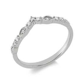 Ring aus 750 Gold Weißgold 11 Diamanten 0,12ct TW-PI B:3,5mm