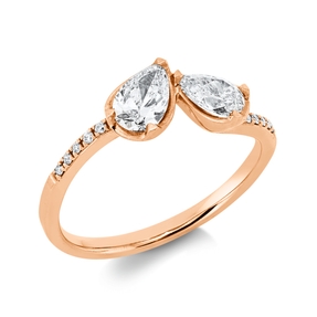 Ring aus 750 Gold Rotgold 12 Diamanten 0,68ct B:6mm