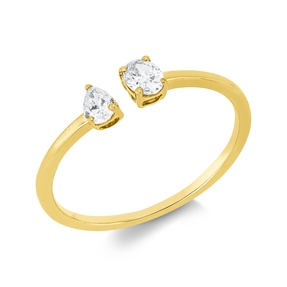 Ring aus 750 Gold Gelbgold 2 Diamanten 0,25ct TW-SI B:4,2mm