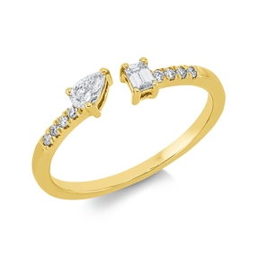Ring aus 750 Gold Gelbgold 10 Diamanten 0,28ct TW-SI B:3,8mm
