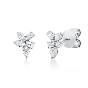 Ohrstecker aus 750 Gold Weißgold 10 Diamanten 0,5ct TW-SI 8,2x6,4mm