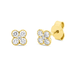 Ohrstecker aus 750 Gold Gelbgold 10 Diamanten 0,36ct TW-SI 5,6x5,6mm