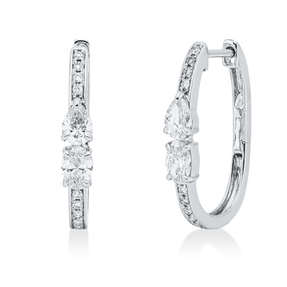 Creolen aus 750 Gold Weißgold 24 Diamanten 0,86ct 19,2x2,9mm