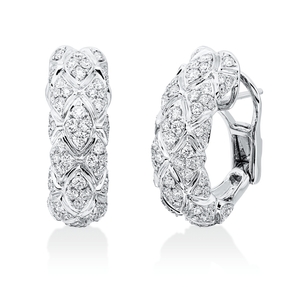 Creolen aus 750 Gold Weißgold 144 Brillanten 1,62ct TW-VSI 21,2x7,1mm