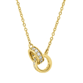 Collier aus 750 Gold Gelbgold 24 Diamanten 0,14ct TW-SI L:45cm