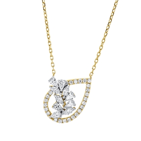 Collier aus 750 Gold gelb/weiß 35 Diamanten 0,53ct L:45,7cm