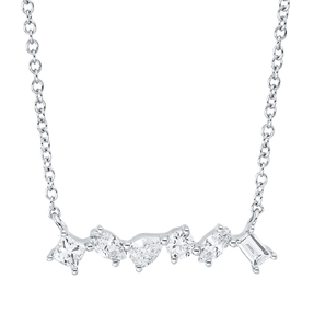 Collier aus 750 Gold Weißgold 6 Diamanten 0,41ct TW-SI L:45,7cm