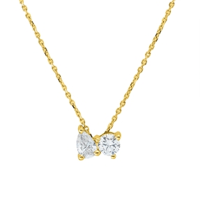 Collier aus 750 Gold Gelbgold 2 Diamanten 0,36ct TW-SI L:45cm