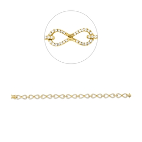 Armband aus 750 Gold Gelbgold 285 Brillanten 1,46ct TW-SI B:6,9mm L:18cm